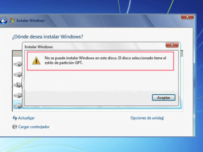 Cómo resolver el error: No se puede instalar Windows en este disco